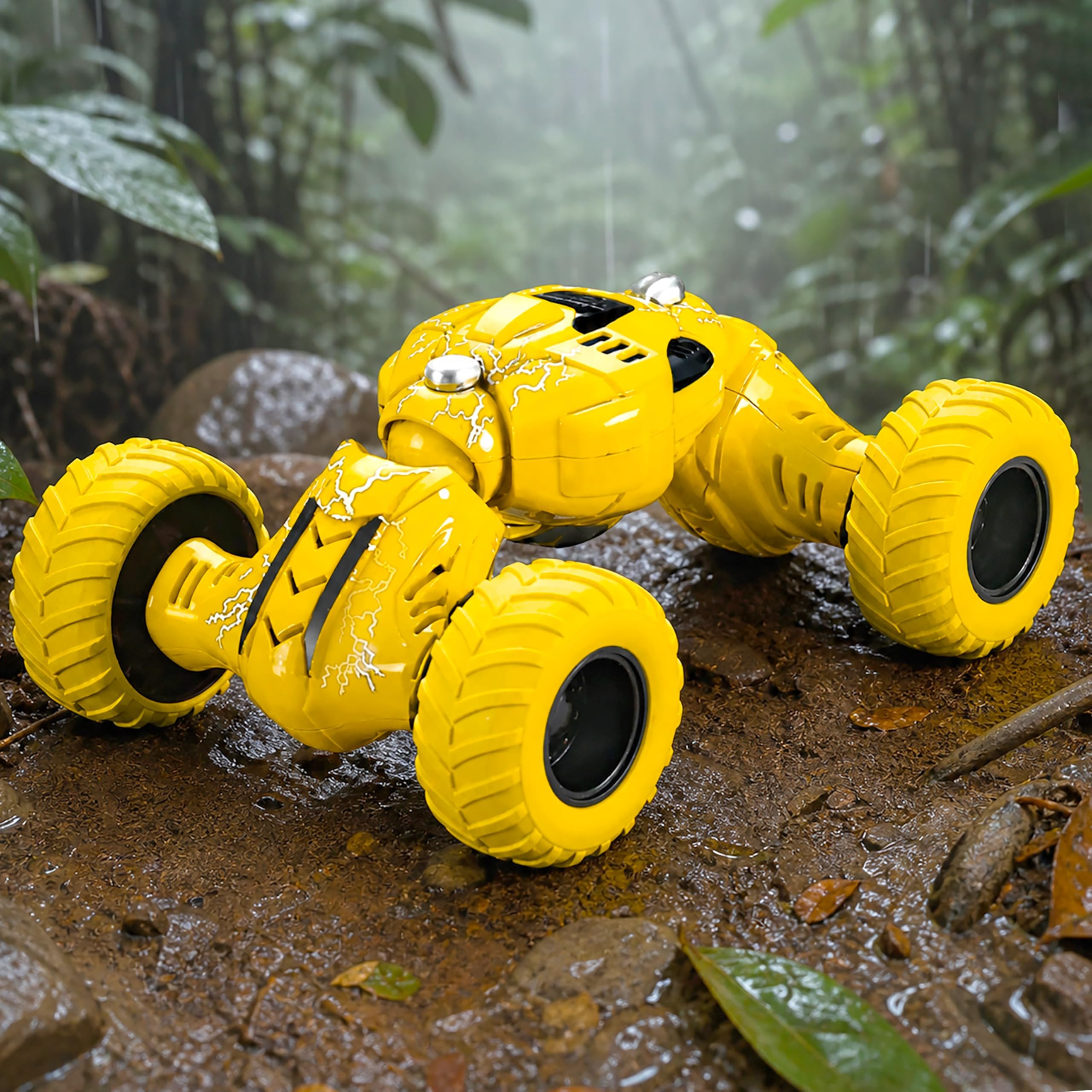 VGRASSP Pull Back Monster Telescopic Non Electric Car Toy with Press-Pull-Leave Feature Run On Any Surface Without Battery Friction Powered Toy - Color As Per Stock (Pack of 1)