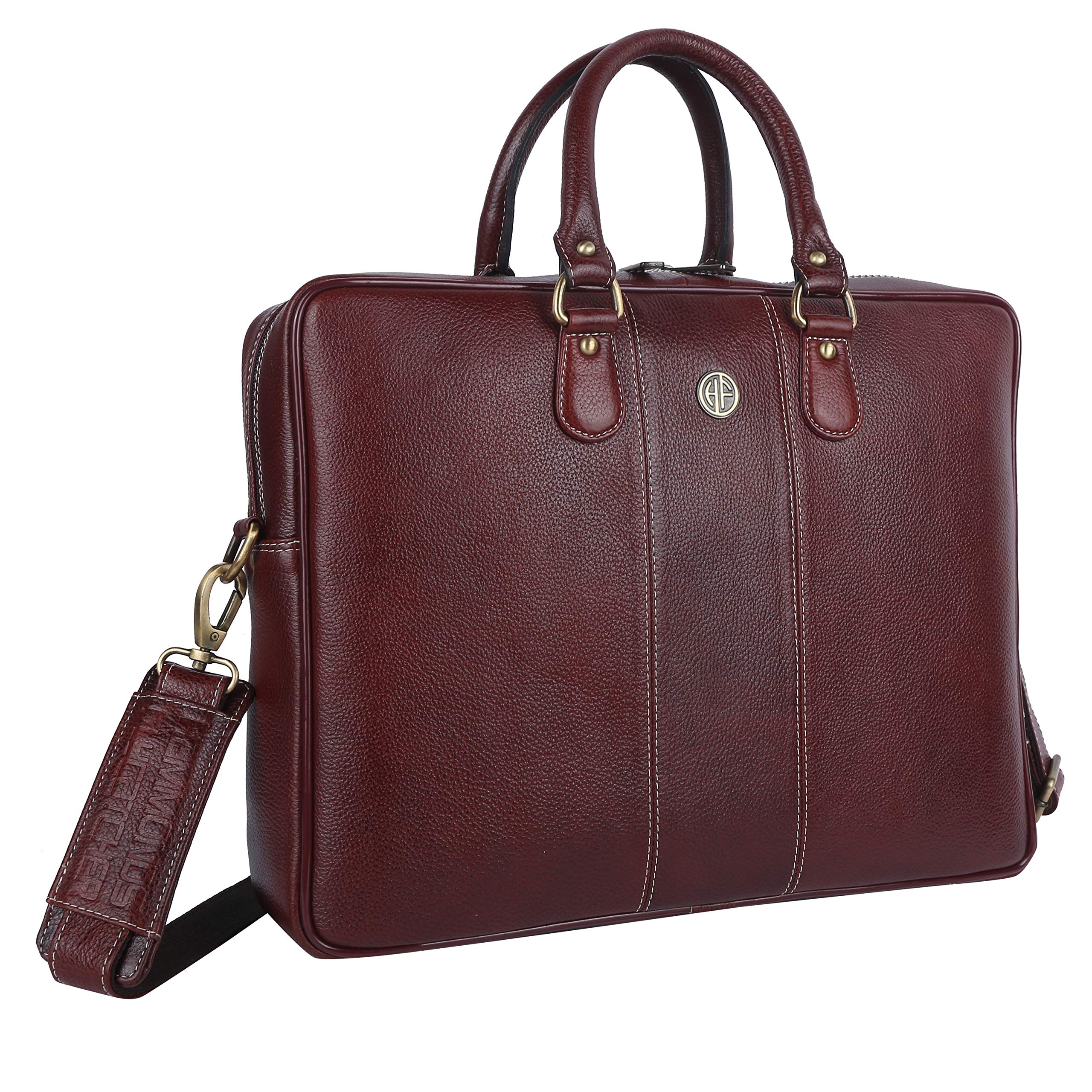 HAMMONDS FLYCATCHER Genuine Leather Office Bag for Men, Laptop Bag for Men, Leather Bag for Men for 15.6 Inch Laptop, Adjustable Strap, Multi Compartments, Water Resistant, 1 Year Warranty - Brown (B08BZMXGVS) Amazon Price History, Amazon Price Tracker