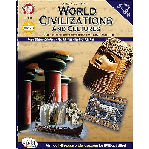 Mark Twain World Civilizations and Cultures World History Workbook, Grades 5-8, Ancient History and Ancient Civilizations, 5th Grade Workbooks and Up, Classroom or Homeschool Curriculum