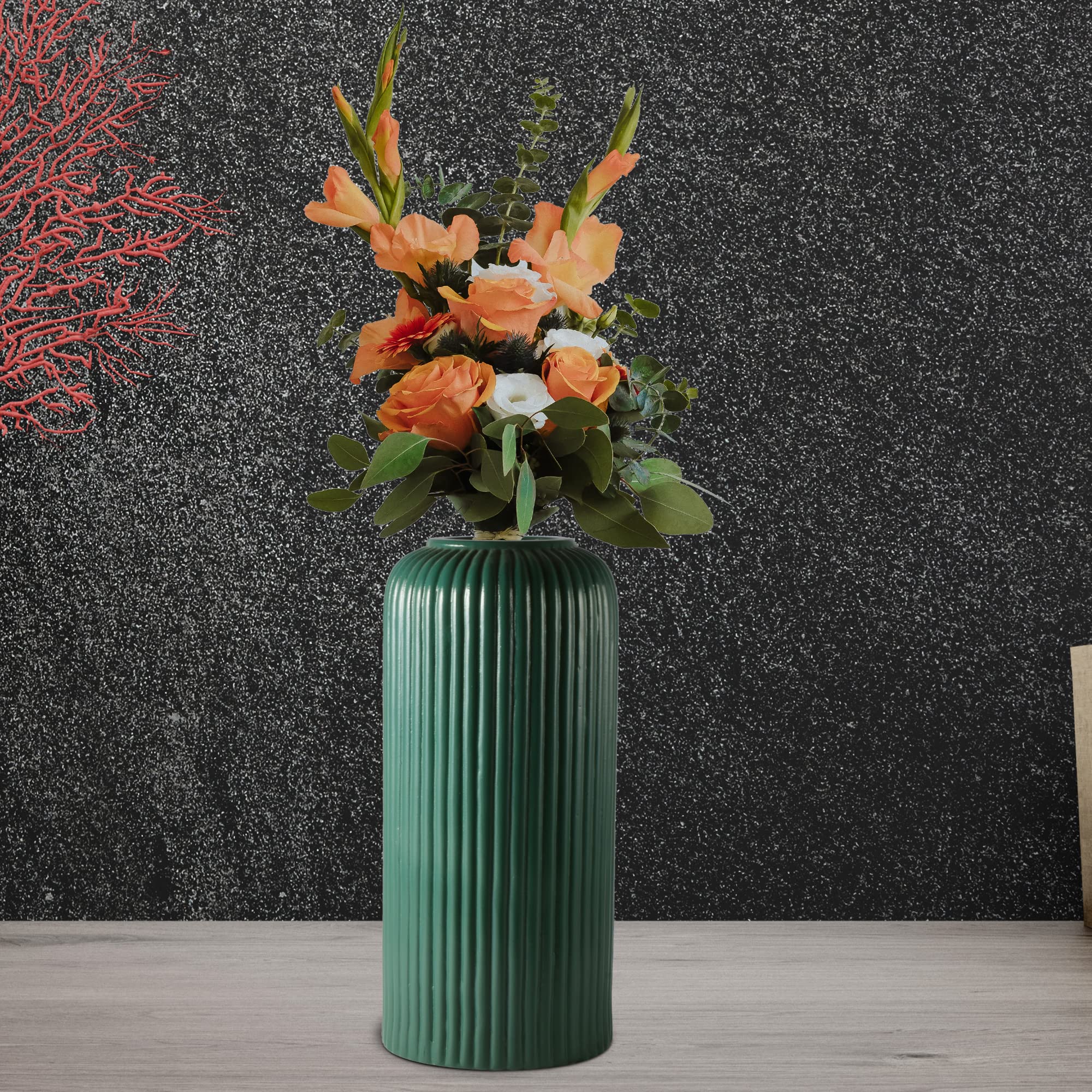 Buy Lasaki Evelyn Big deep Jungle_1 Ceramic Flower Vase for Living