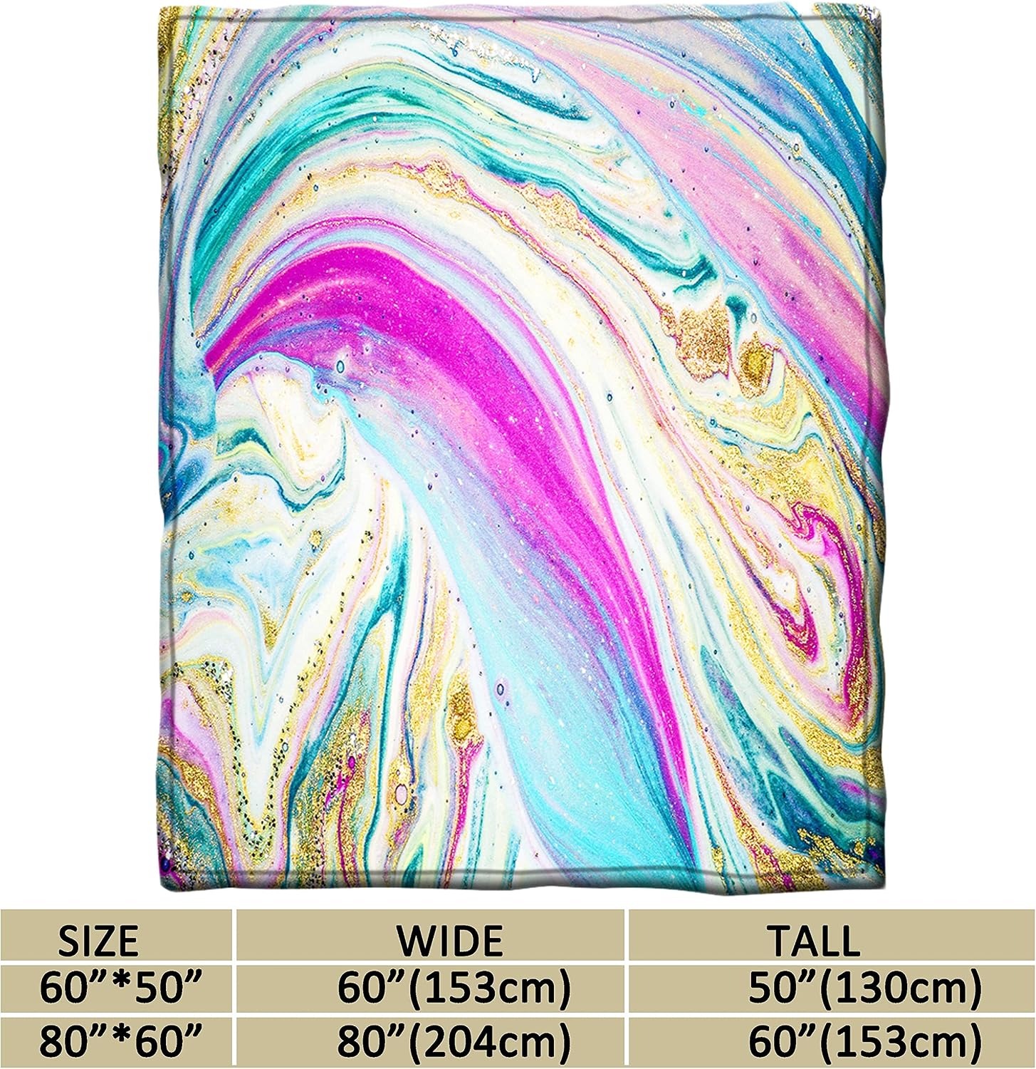 SKOLOO Rainbow Throw Blanket for Couch, Warm Cozy Soft Fuzzy Throw Blankets Christmas or Birthday Gifts for Women, Rainbow Fluffy Abstract Blanket for Winter Gifts, 60'' x 80''