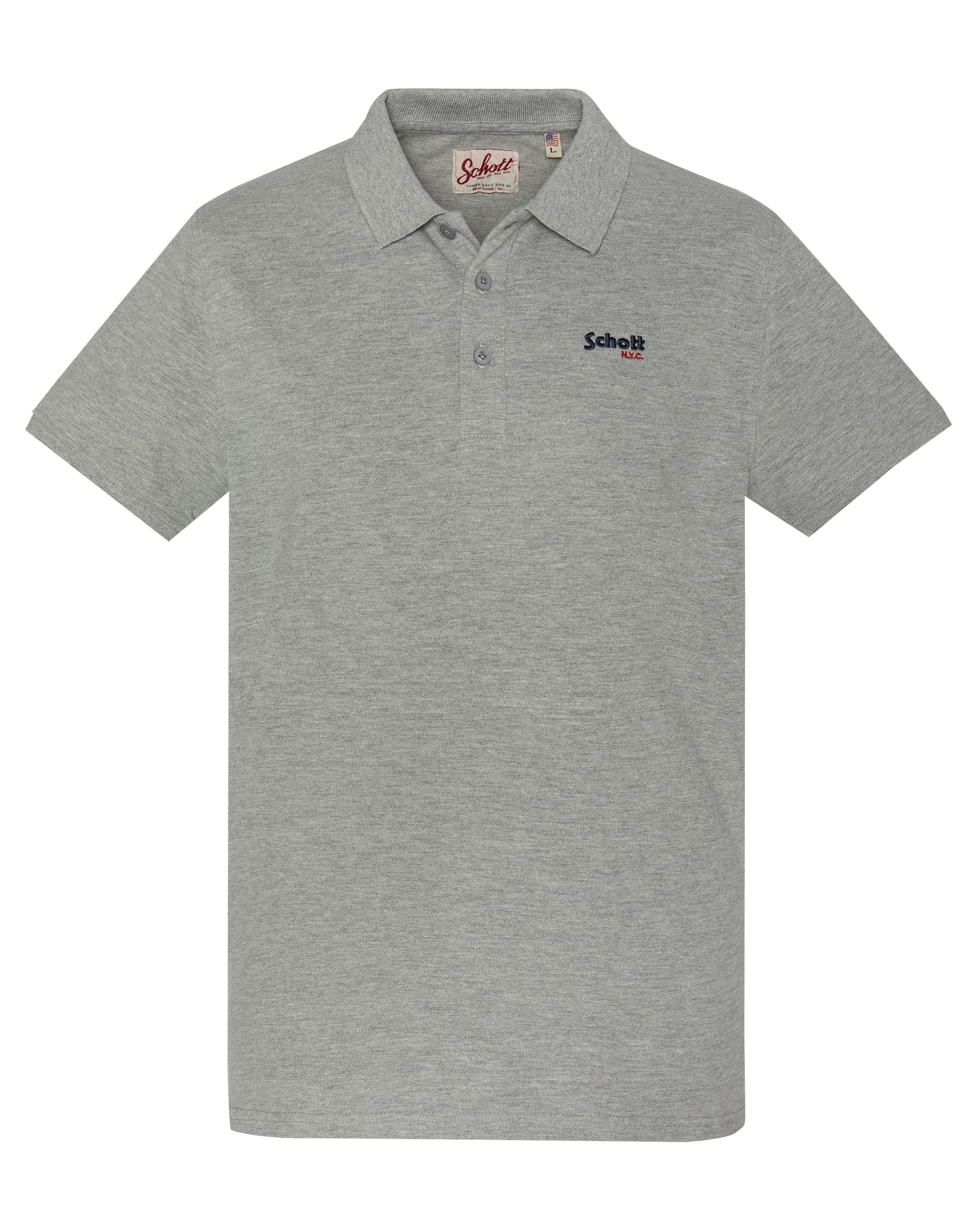 Schott Nyc Men's Grey Pscasual Polo Shirt, Xl