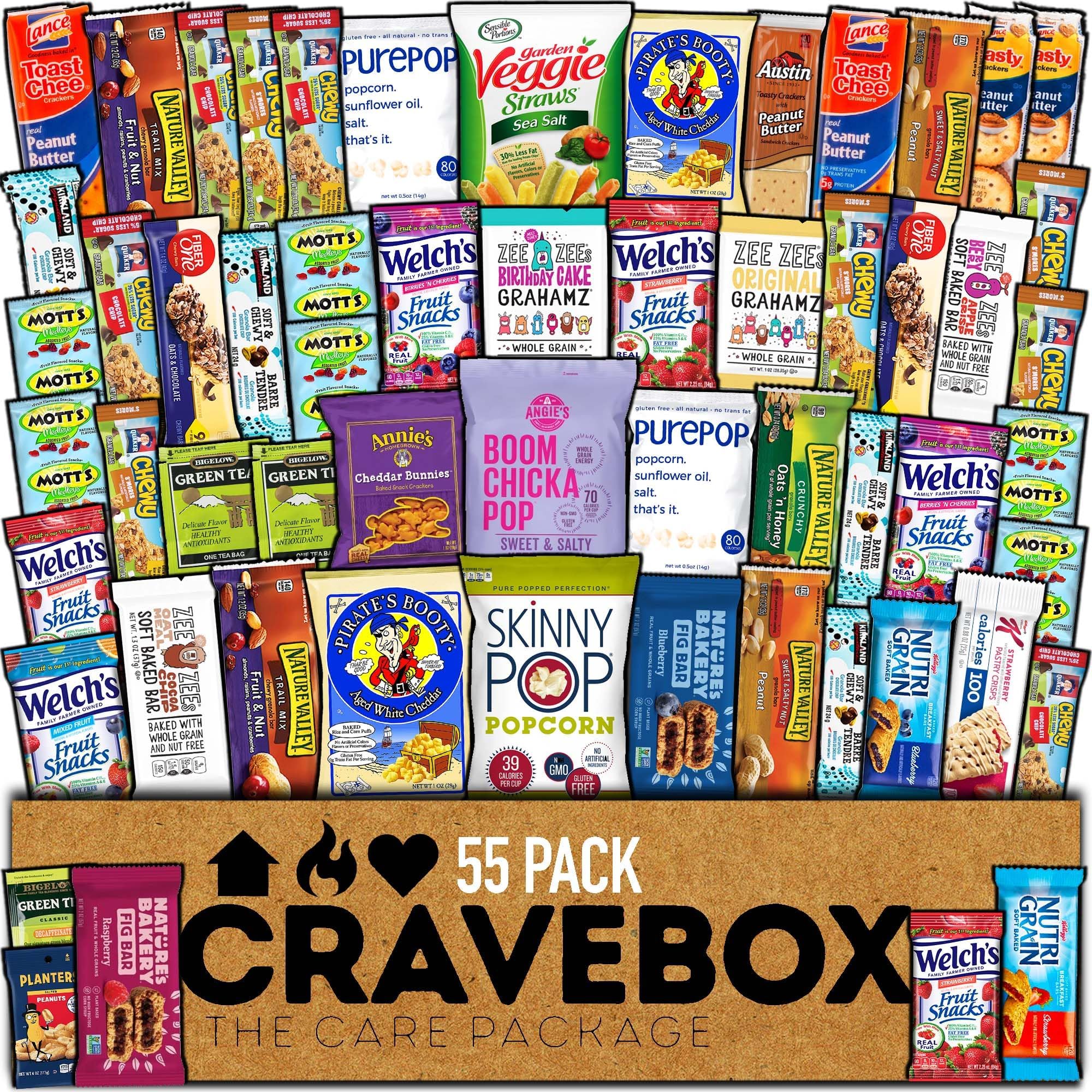 CRAVEBOX Healthy Snack Box (55 Count) Easter Variety Pack Care Package Gift Basket Kid Men Women Adult Nuts Fruit Nutrition Assortment College Back to School