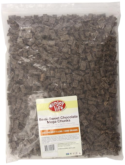 Enjoy Life Semi-Sweet Mega Chunks, Baking Chocolate Chips Bundle, Vegan,