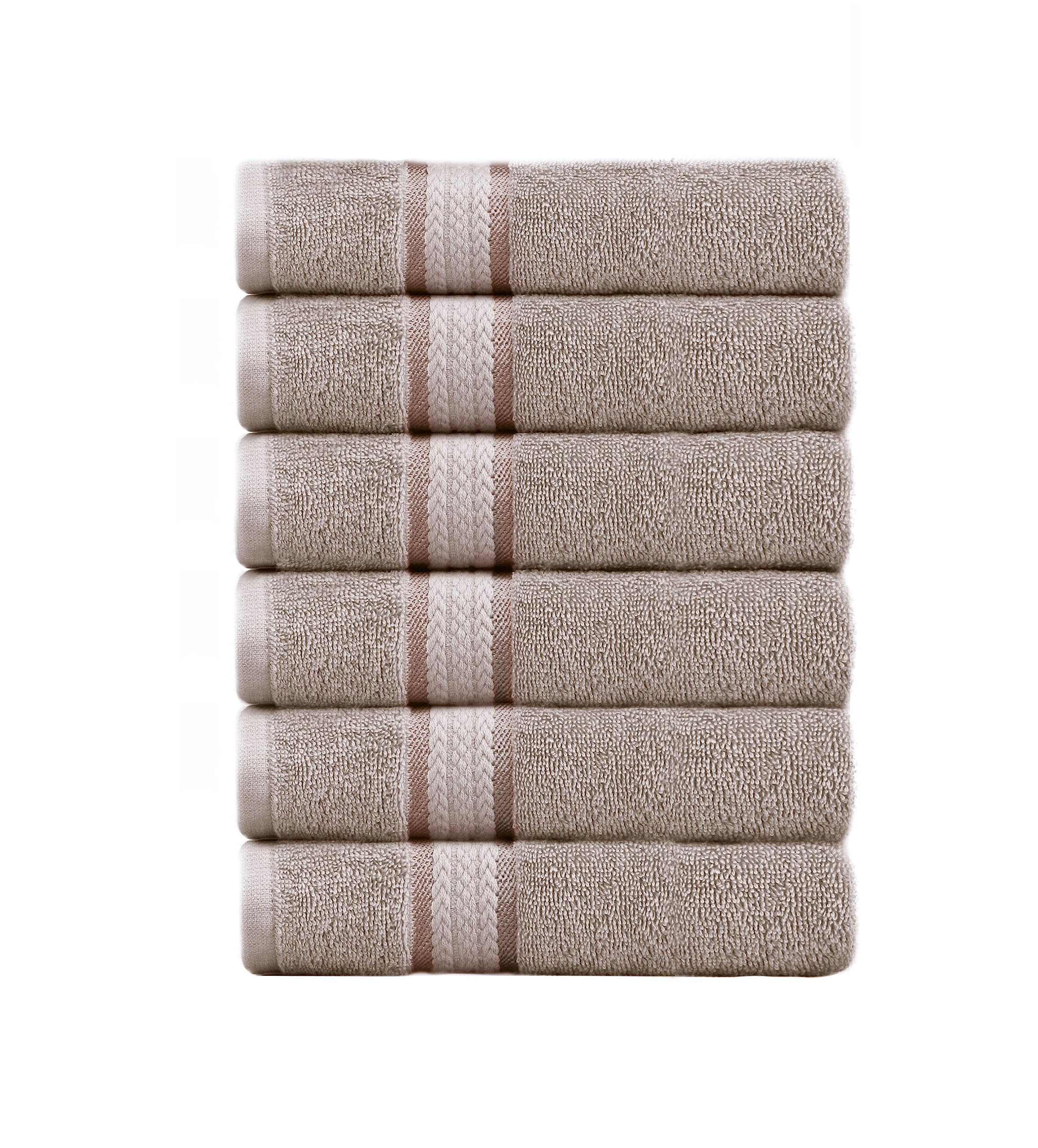 COTTON CRAFT Ultra Soft Hand Towel - Set of 6 Pure Cotton Plush Absorbent Quick Dry Easy Care Bathroom Face Towel - Everyday Luxury Hotel Spa Gym Shower Beach Kitchen Travel Dorm - 16x28 - Light Grey