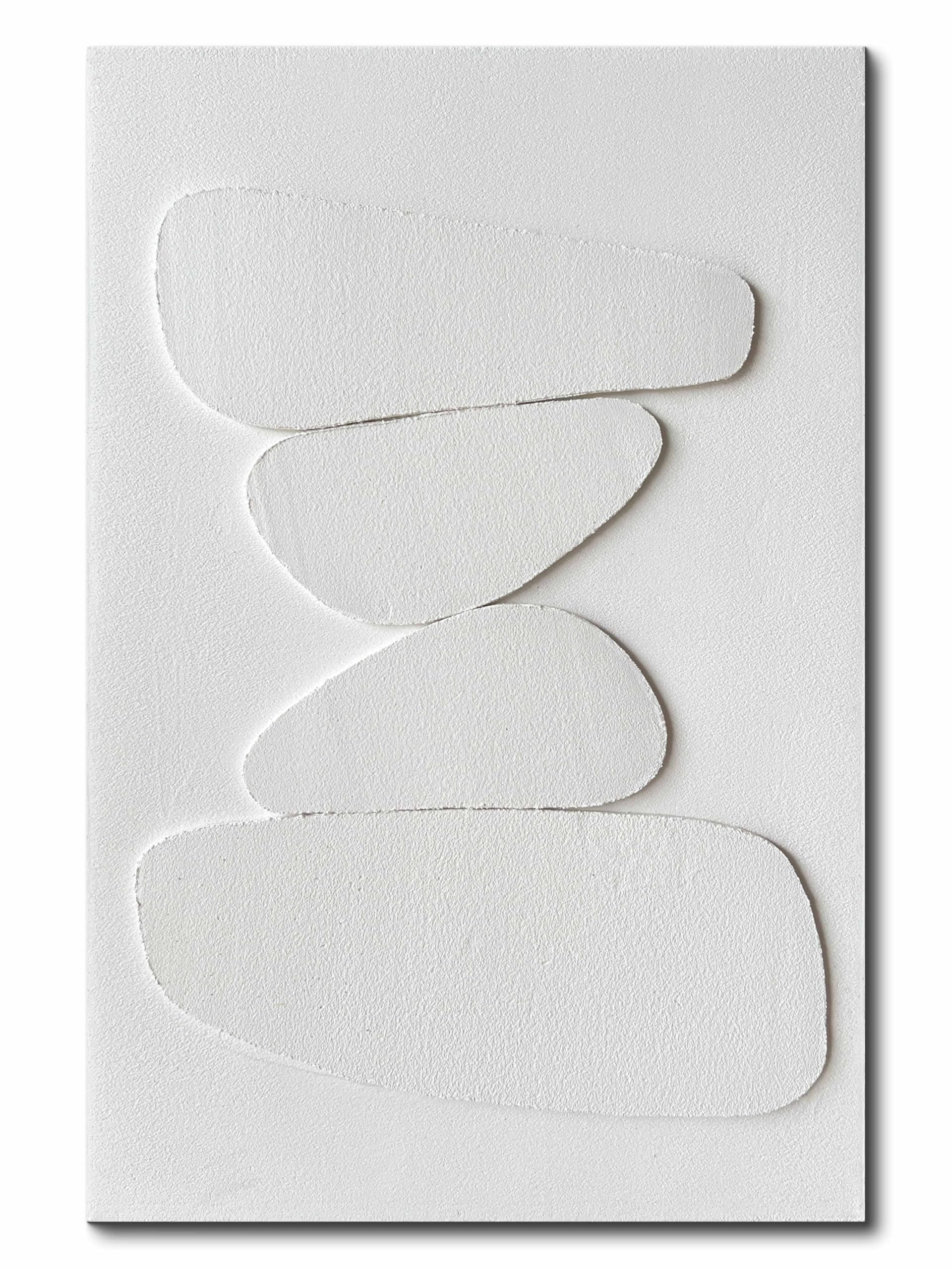 Amazon.com: Creespi Hand-Painted White 3D Textured Wall Art 24x36