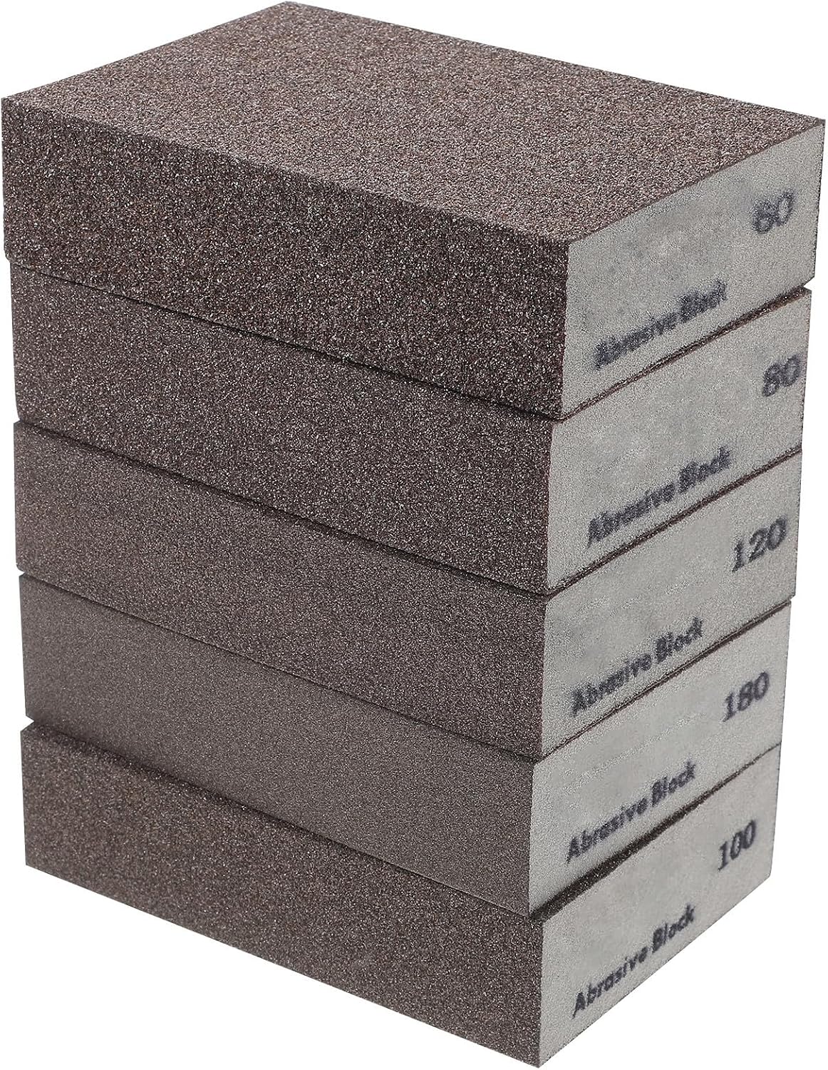 OUNONA 5pcs Polishing Sandpaper Sponge Block for Drywall and Paint, Coffee Color Sponge Material with Water Absorption and Surface Grinding Features, Sturdy Reusable Sanding Block