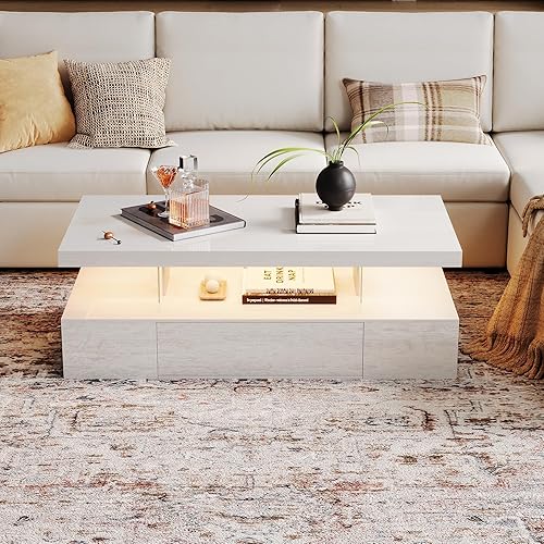 Miniatura 5 de ChooChoo Juego de mesa moderno de 2 piezas para sala de estar, incluye centro de entretenimiento de alto brillo, soporte de TV para TV de hasta 65