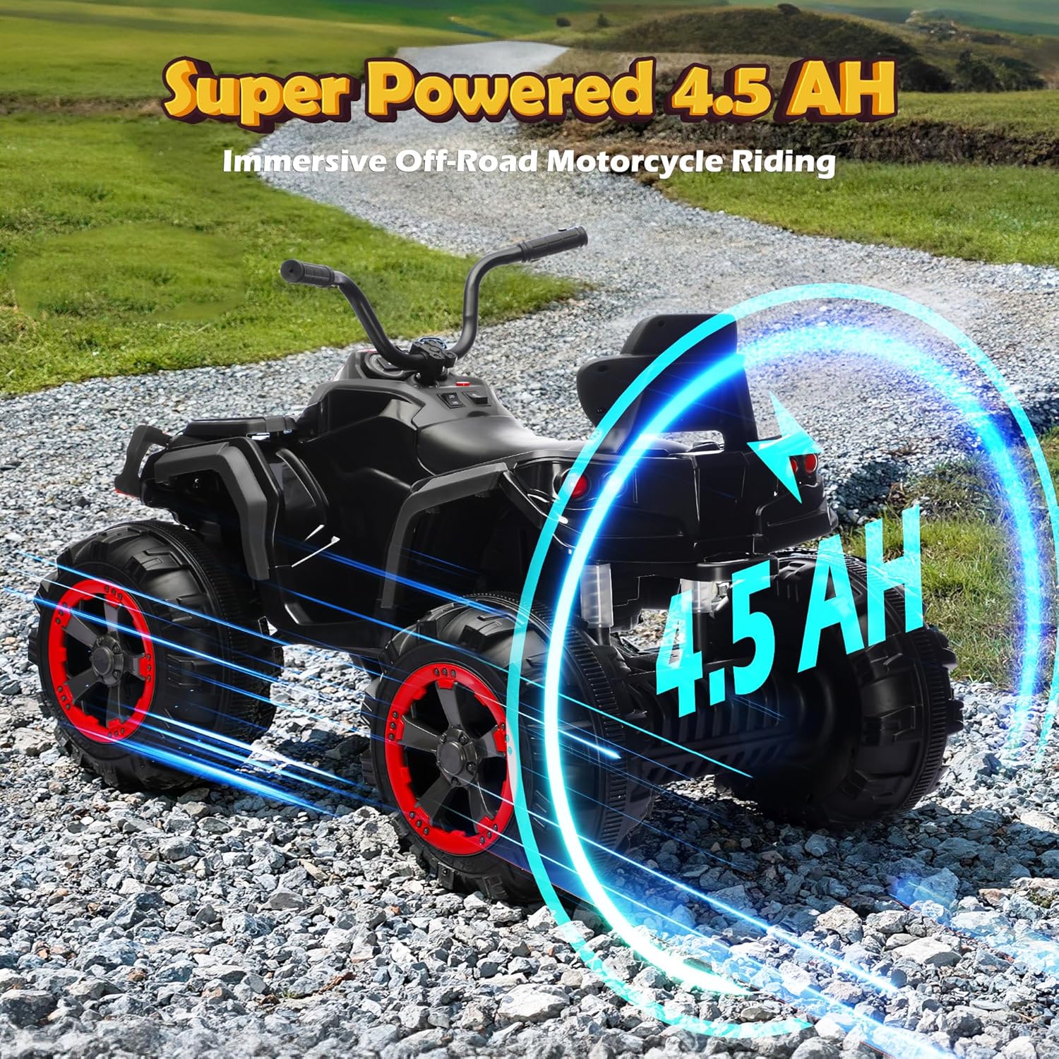 Kids ATV 4 Wheeler (Black)