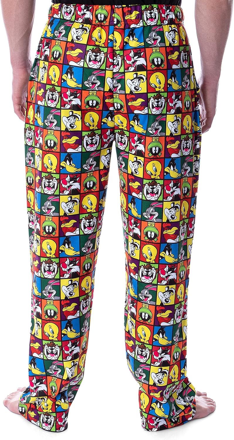 INTIMO Looney Tunes Men's Character Grid Allover Print Sleep Lounge Pajama Pants