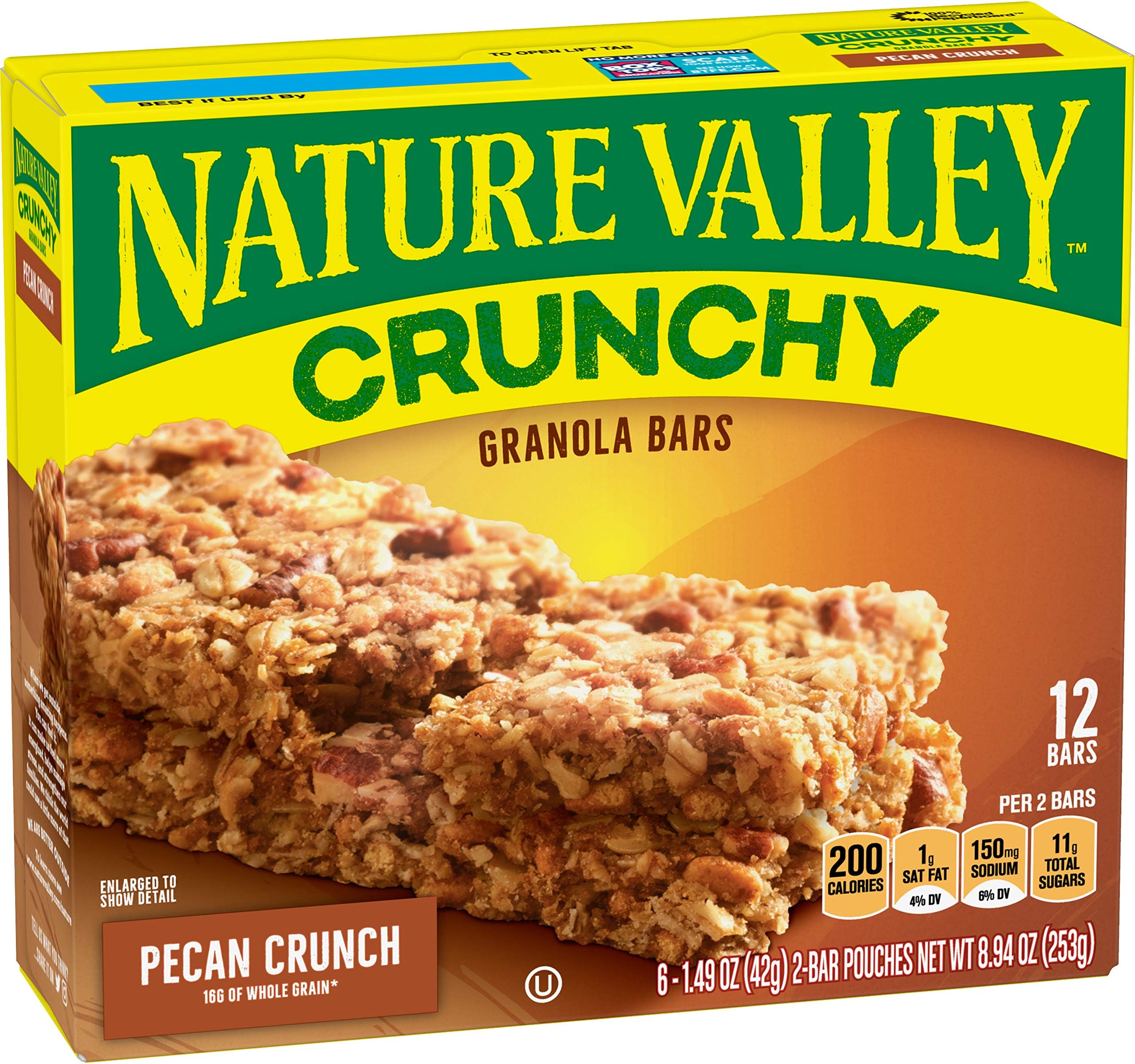 Granola Bars, Chrunchy, Pecan Crunch, 8.94 oz.
