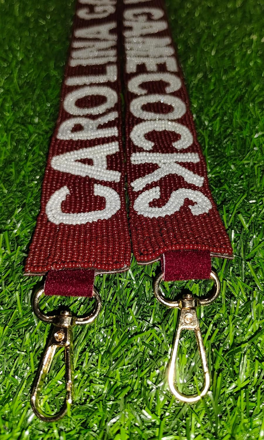 Handmade Carolina Game Beaded Purse Strap 47 inches Long 1.5 Inches Wide