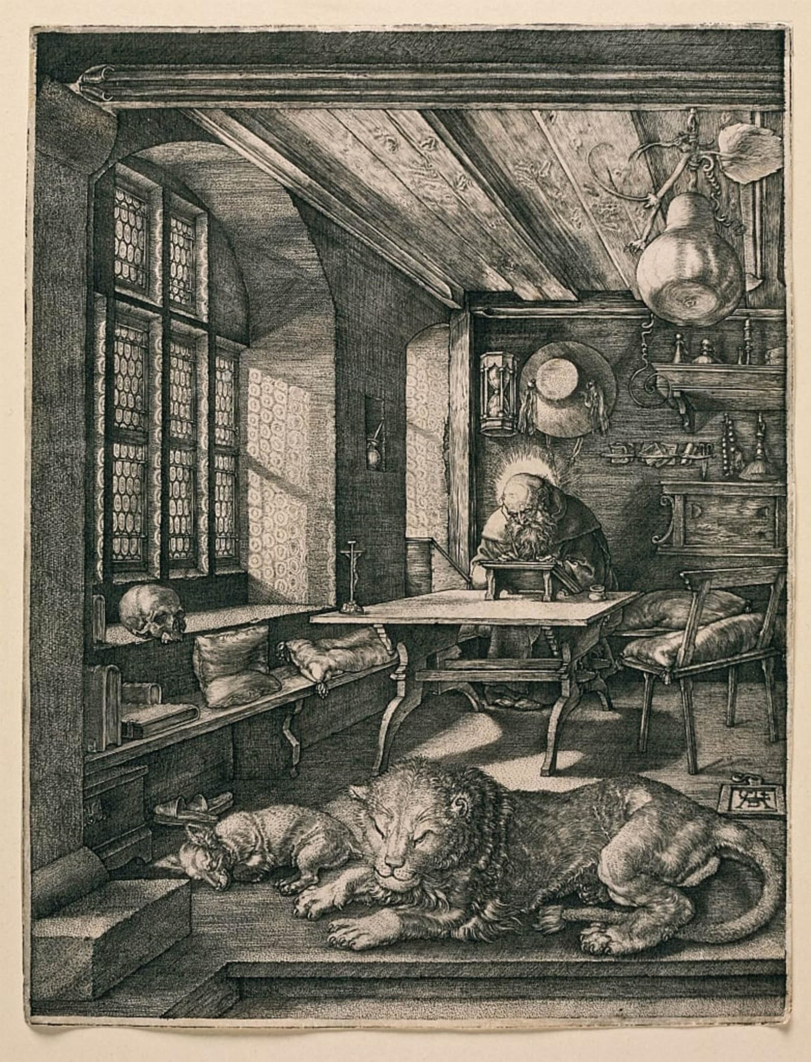 POSTERIIk Famous Modern Artwork Art Mural Saint in His Cell by Albrecht Dürer Oil Paintings Pictures for Home Decor 60x90cm