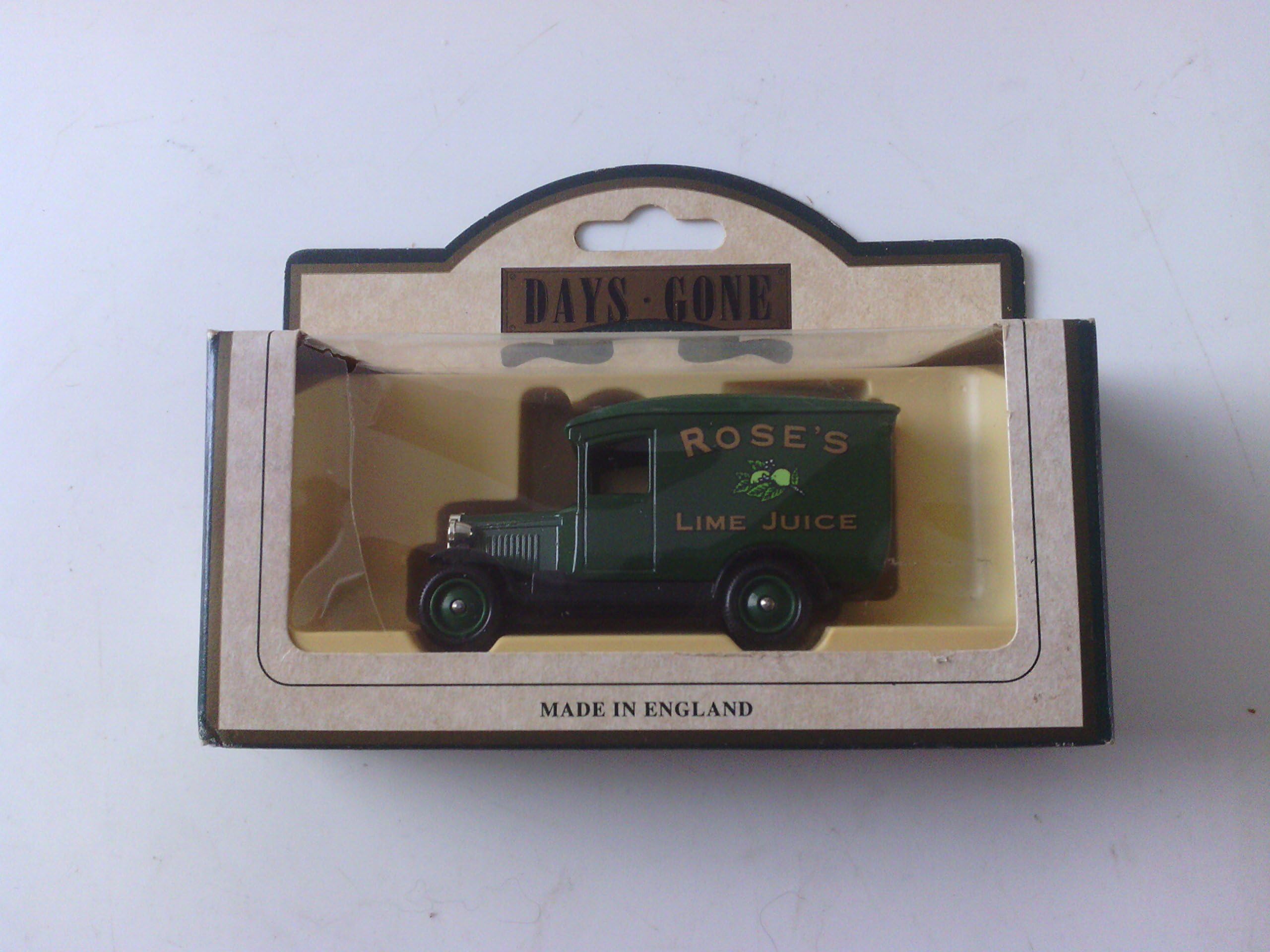 Days Gone LLEDO BYE MADE IN ENGLAND 21039/ 1928 VAN ROSES LIME JUICE MODEL MINT NEVER BEEN OUT OF BOX SOME WEAR TO BOX AS SEEN IN PHOTOS BECAUSE OF AGE