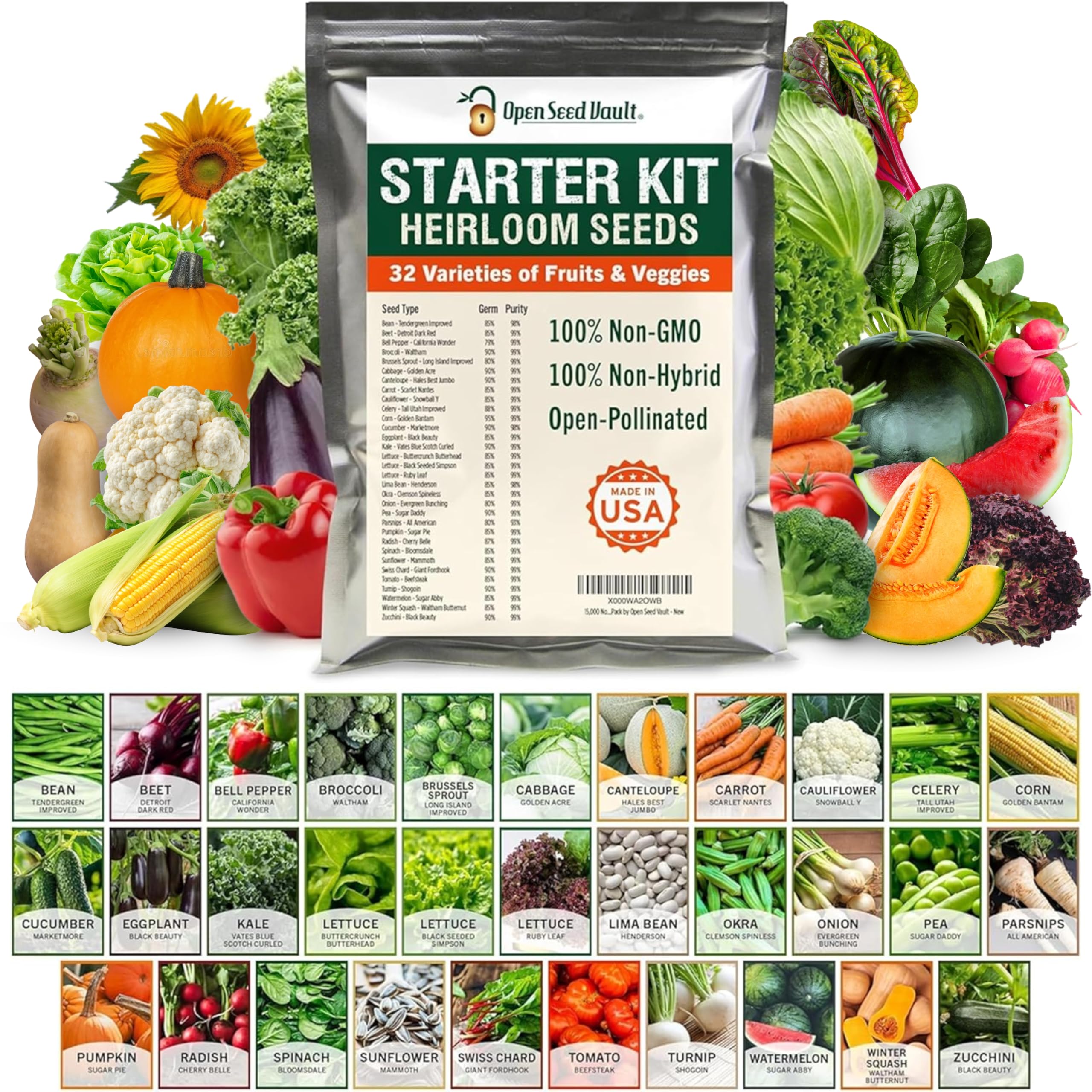 32 Vegetable Seeds - Grow Your Own! -1 32 Vegetable Seeds - Grow Your Own! -1