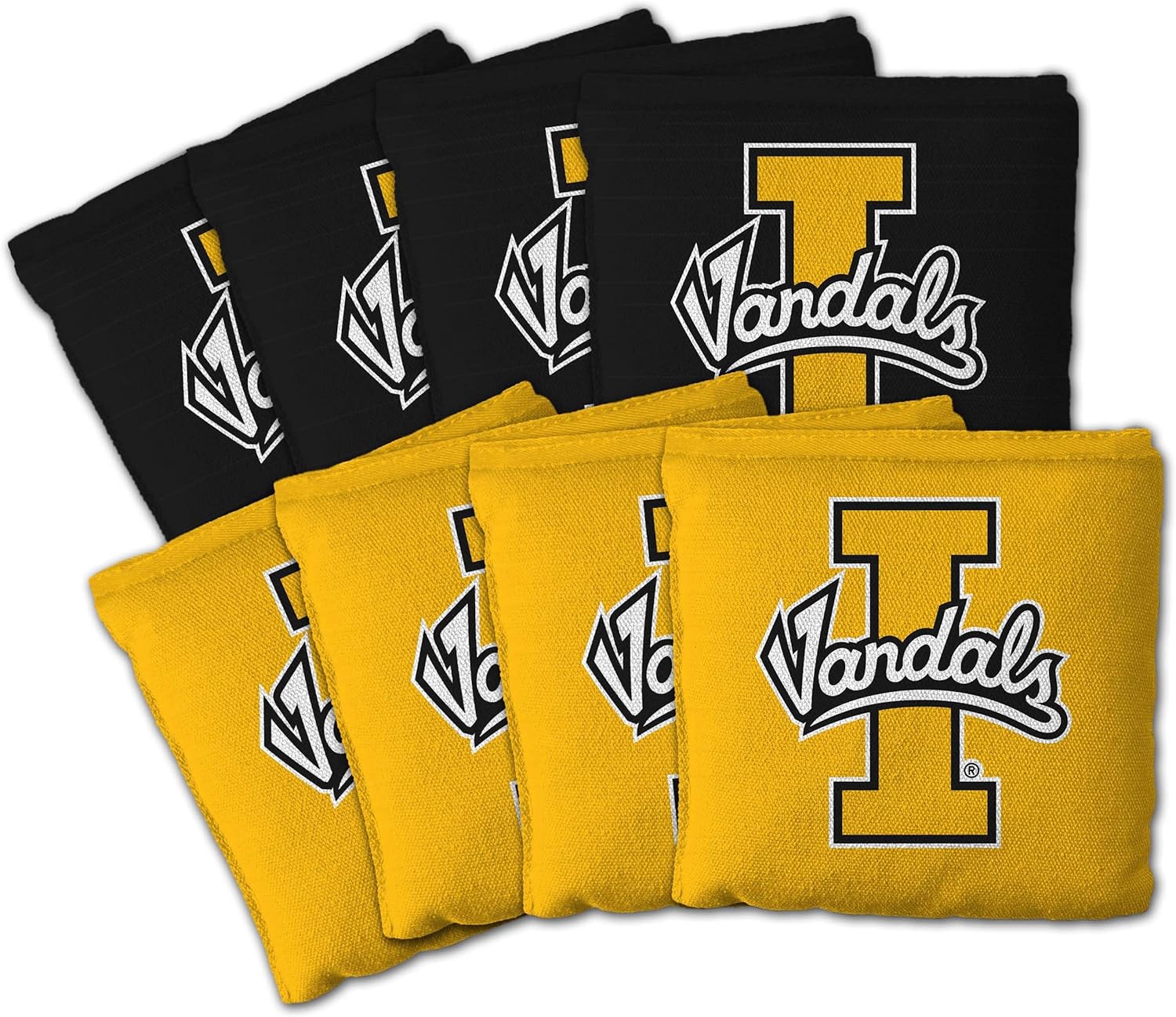 YouTheFan Officially-Licensed NCAA Set of 8 Cornhole Bags - All Weather Dual Sided Slide & Stop - Regulation Size with Carry case