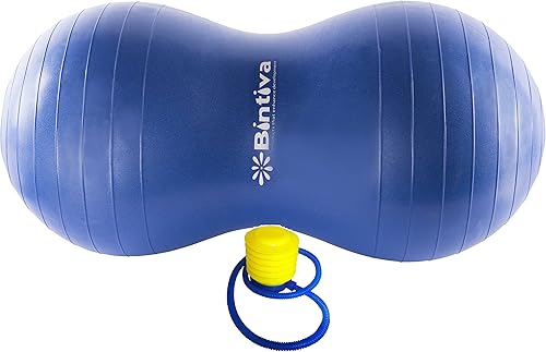 Miniatura 2 de Bintiva Kids Therapy Pelota de Cacahuete - Equipo de Sala Sensorial - Asiento Oscilante para Embarazo - Terapia Física, Yoga, Ejercicio azul