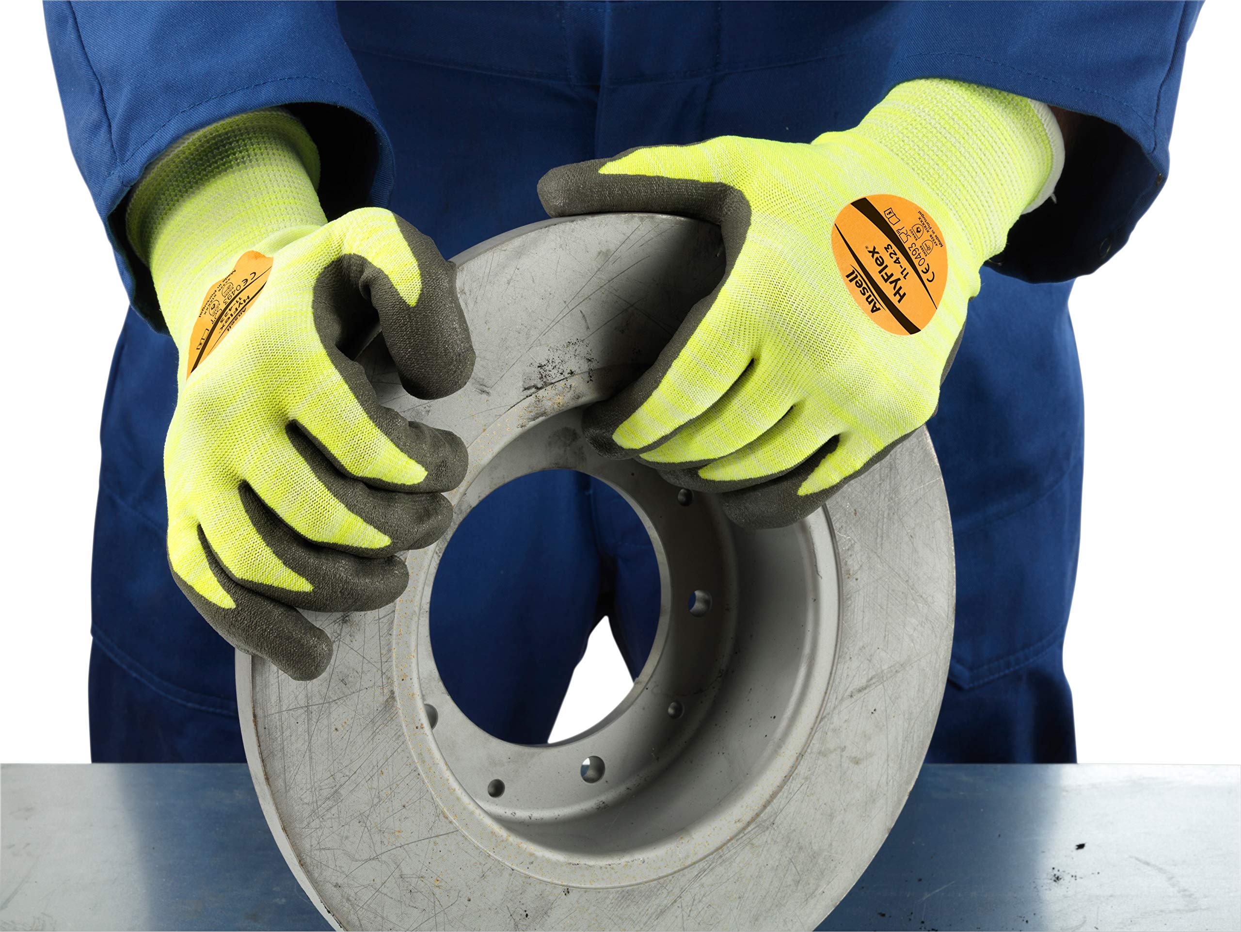 Ansell HyFlex 11-423 Schnittfester Arbeitshandschuhe, Mechanikschutz, Exzellente Abriebfestigkeit, Hitzebeständigkeit, Silikon-Frei, Größe XL (12 Paar)