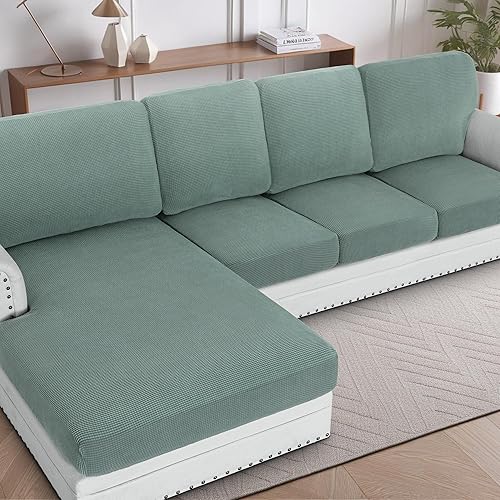 H.VERSAILTEX Fundas para Sofá Seccional de 1 Pieza Funda para Chaise en Forma de L Cojín Separado Funda para Sofá tanto para Seccional