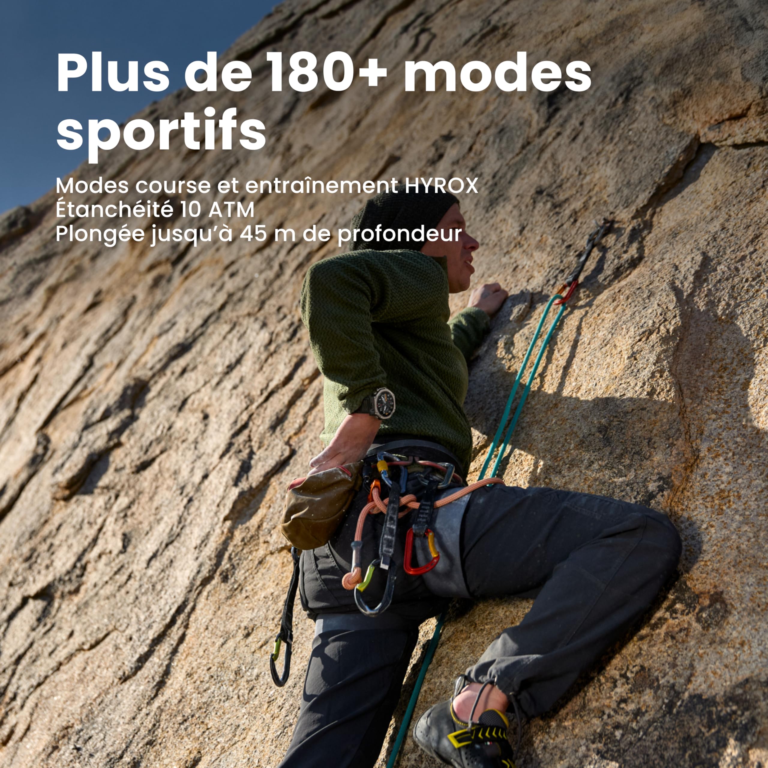 Amazfit T-Rex Ultra 2 Montre Connectée Outdoor, GPS Double Bande, Boîtier Titane 51 mm, Écran AMOLED 1,5" Verre Saphir, Lampe Torche, 30 Jours Autonomie, Cartes Hors Ligne, 10 ATM, 180+ Modes Sport