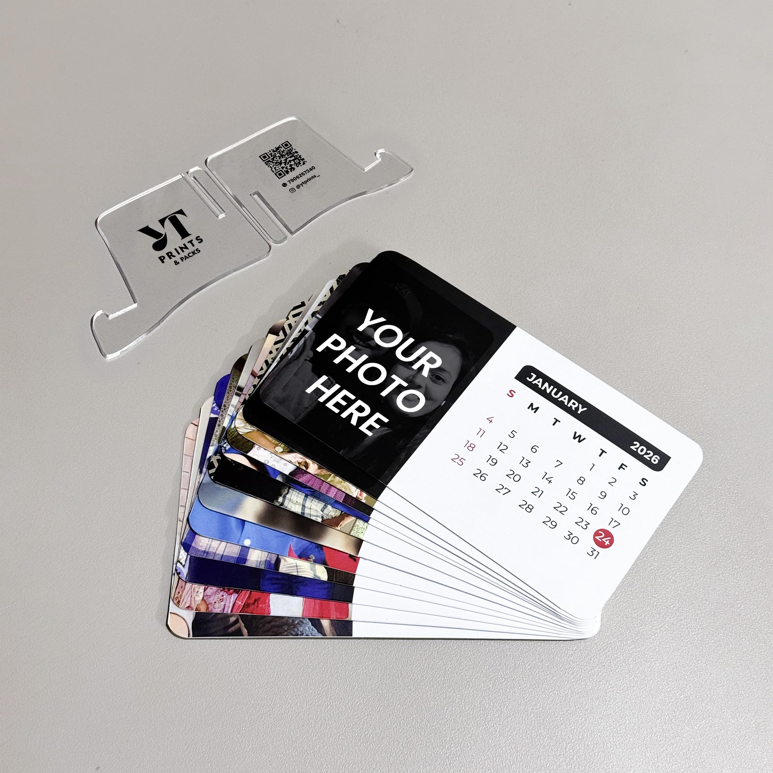 Customized Photo Table Calendar 2026 with Acrylic Stand, Personalized Desk Calendar, 14x8 cm-image-18