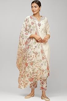 W for Woman Women's Viscose Solid Straight Kurta Sets With Slim Pants & Dupatta