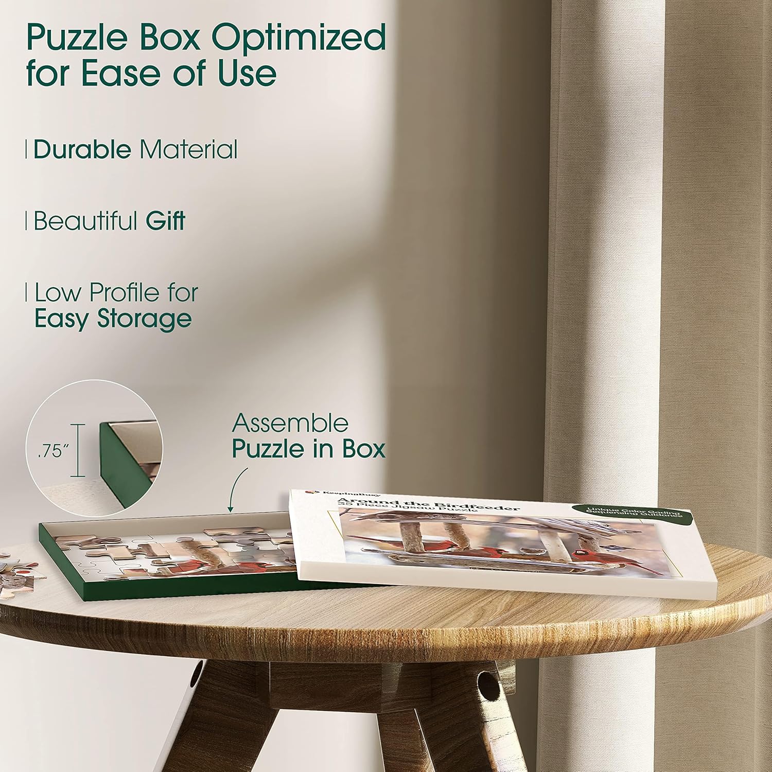 Keeping Busy Dementia Puzzles for Elderly - Large Piece Puzzles for Seniors - 35 Piece Jigsaw Birdfeeder Puzzle - Color Coded with Templates - Dementia Activities for Seniors - Easy Adult Puzzle