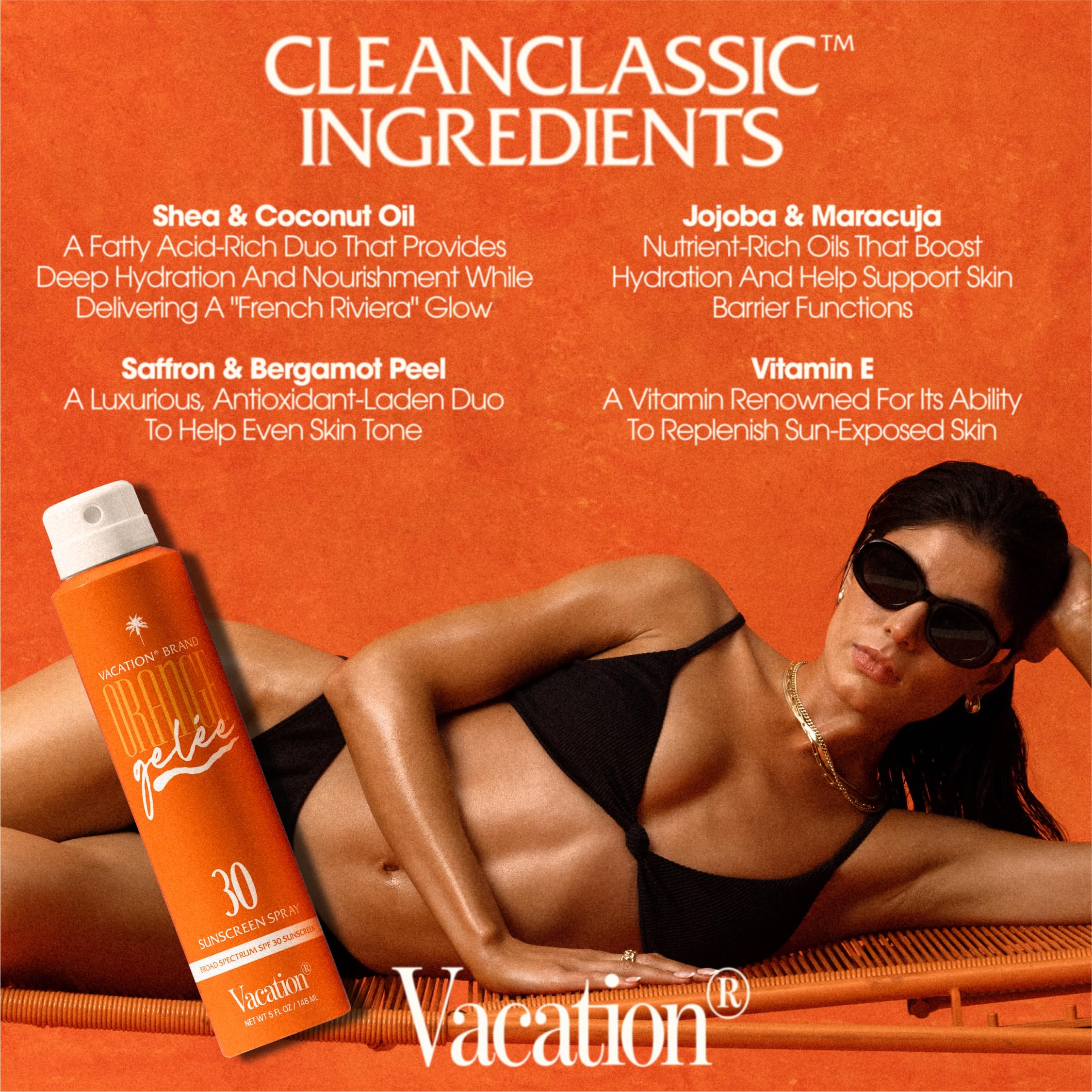 Vacation Orange Gelée SPF 30 Gel & Tube Key Bundle, Hydrating Balm-to-Oil Sunscreen, Mineral-Oil Free, Water-Resistant, Travel Size, 3.12 Oz.