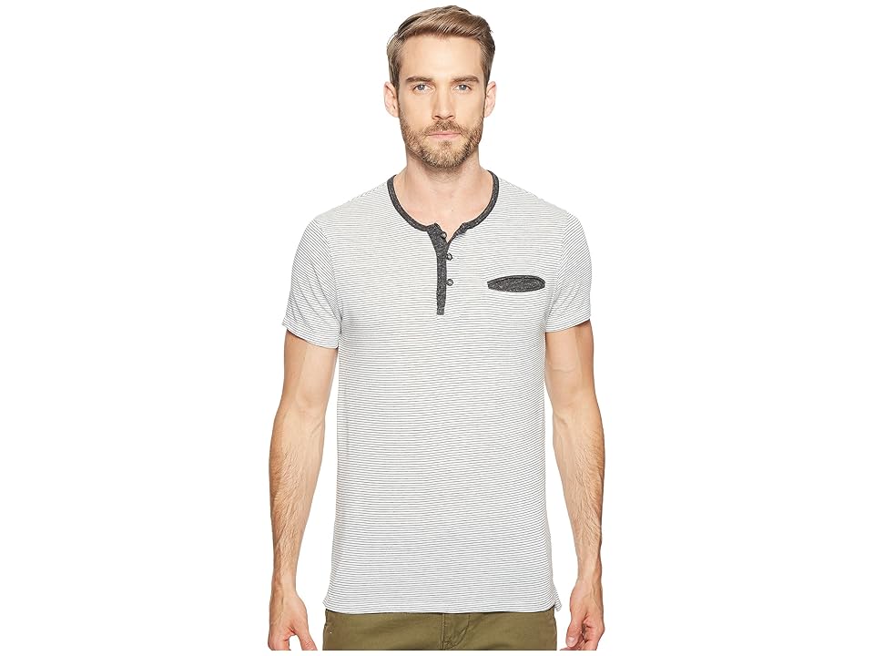 

Alternative Eco Jersey Yarn-Dye Stripe Offshore Henley (Eco Ivory Seaside Stripe) Men's Clothing