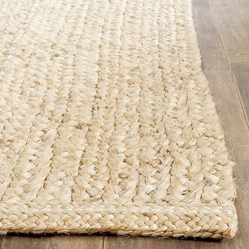 Miniatura 8 de SAFAVIEH Alfombra de área de colección de fibra natural, 9 x 12 pies, natural, yute hecho a mano, ideal para zonas de alto tráfico en sala de estar,
