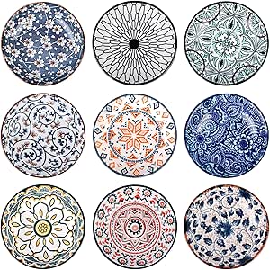 Lot De 9 Bols à Sauce En Céramique Vintage - Diamètre 10 Cm, Pour Tapas, Soja, épices, Snacks