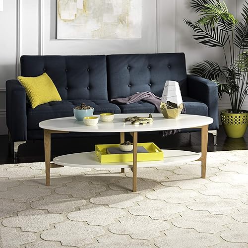 Safavieh Home Collection Woodruff White and Natural Coffee Table