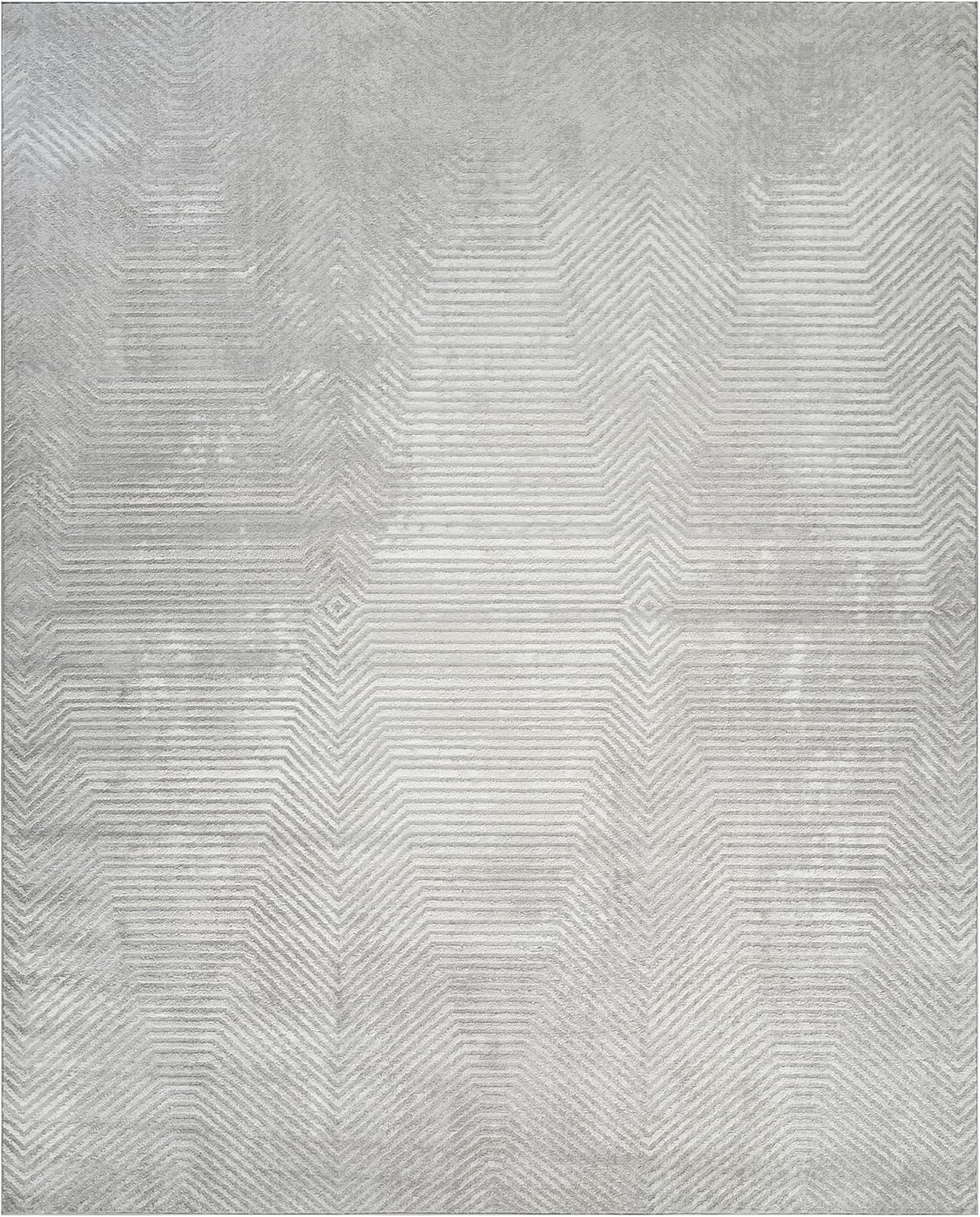 Nourison Home Dekor Grey 7'10" x 9'10" Area Rug - Easy Clean, Non Shedding, Bed Room, Living Room, Dining Room, Kitchen (8' x 10')