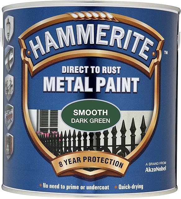 Hammerite Direct to Rust Metal Paint - Smooth Dark Green Finish 750ML