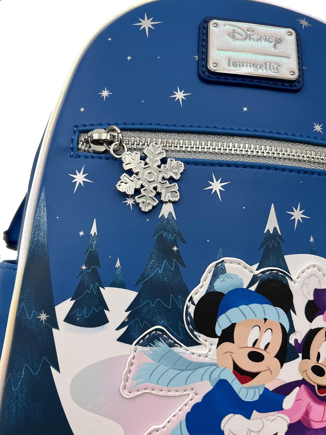 Loungefly Mickey & Minnie Mouse Winter Skating Scene Double Strap Shoulder Bag - Image 2