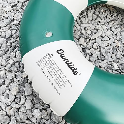 Miniatura 8 de Anillo de natación grande con asas para niños y adultos, tubos interiores de piscina clásicos a rayas de 35 pulgadas, flotadores inflables de