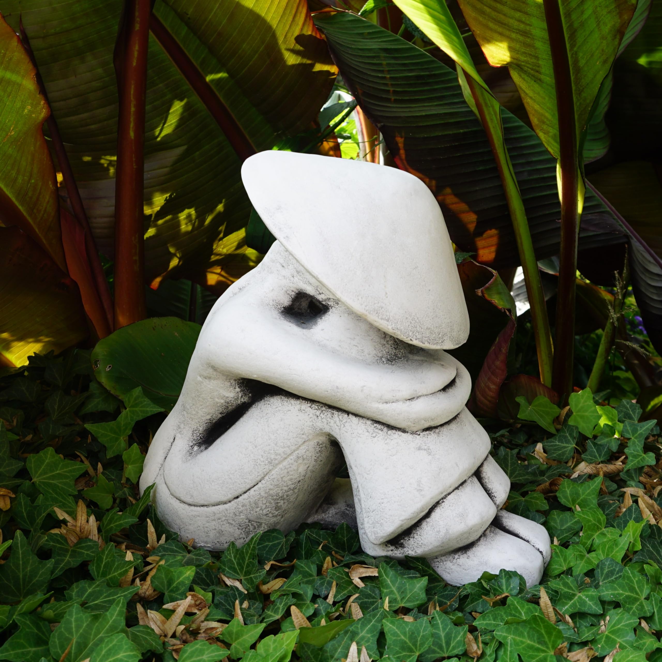gartendekoparadies.de Figure de Pierre Massive Bouddha Chinois riziculteur Moine en Pierre reconstituée, résistant au Gel