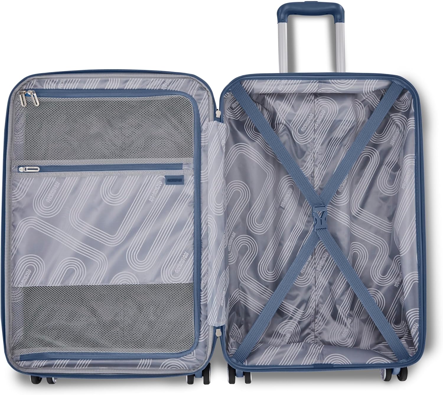 American Tourister Stratum 3.0 Medium 24-Inch Spinner, Airline Approved, Durable Hardside Luggage, Expands 1.5", RightHeight™ Adjustable Handle, Elemental Blue - Image 4