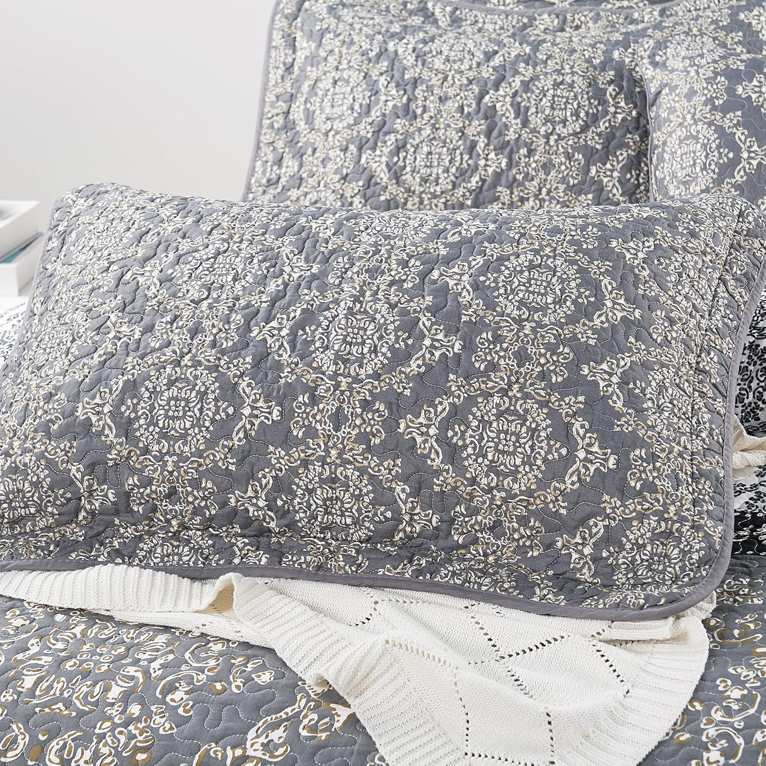 Mystic Modern & Contemporary Damask Coverlet Set