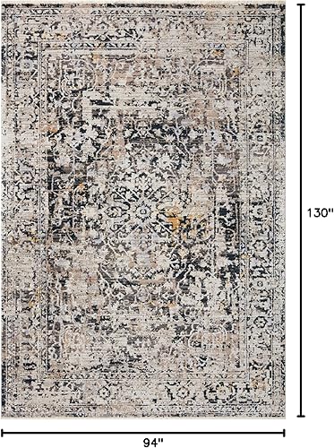 Miniatura 10 de Loloi Leigh Collection LEI-05 - Alfombra decorativa de transición, color marfilcarbón, 4'-0" x 5'-5"