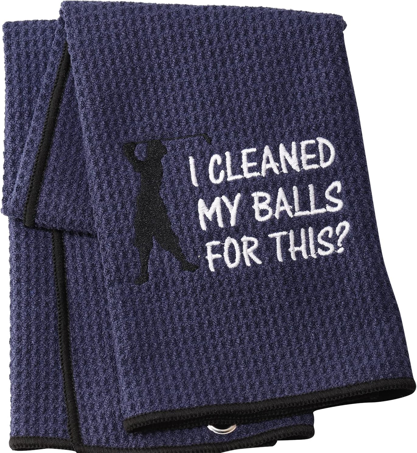 review JXGZSO Golf Humor Gift I Cleaned My Balls for This Funny Golf Sport Gift for Dad Embroidered Golf Towels for Golf Bags with Clip (Cleaned My Balls Towel)