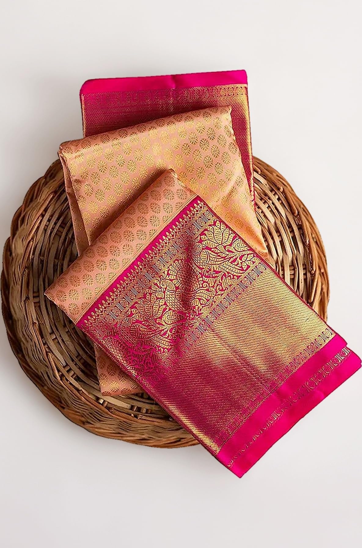 Women's kanjivaram Kanchipuram Silk Traditional Saree With Uns-titched Blouse Piece