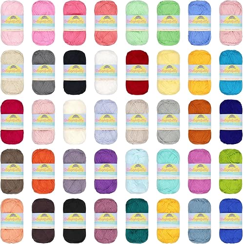 JubileeYarn - Hilo deliciosamente fino, bambú con peso de encaje, paquete variado, 12 madejas