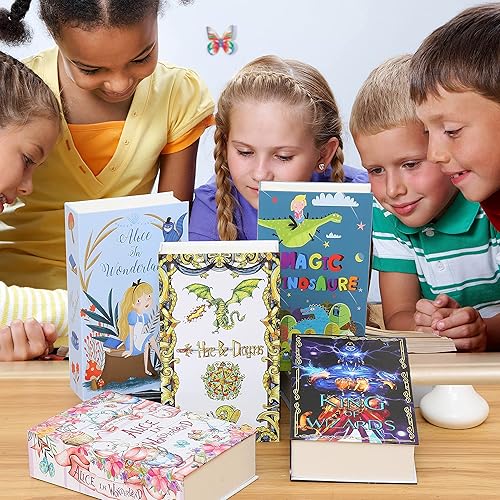 Miniatura 6 de Alice Real Pages - Caja fuerte para libros de desviación con cerradura de llave, caja de metal grande, libro hueco con compartimento secreto oculto
