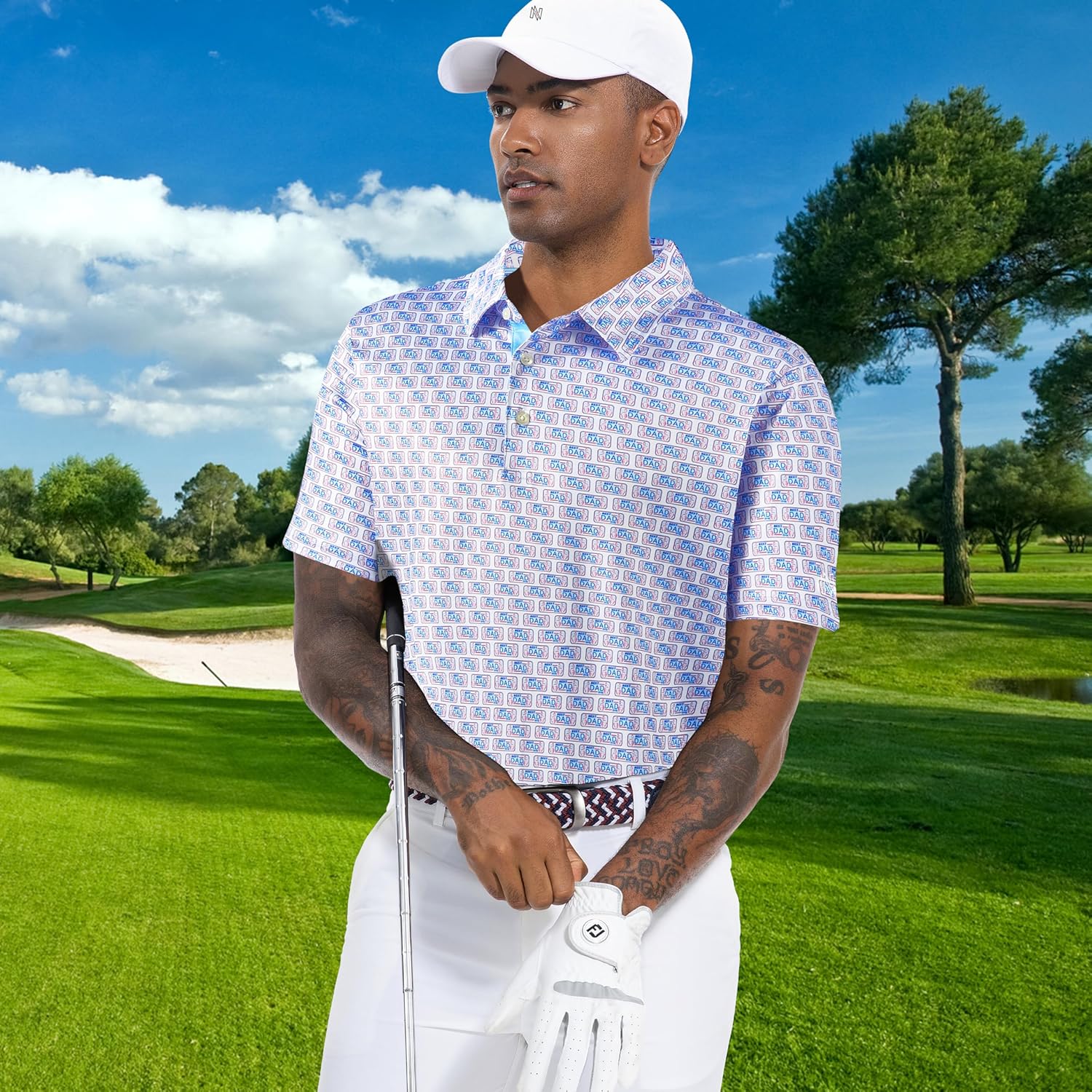 Mens Golf Polo Shirt Moisture Wicking Dry Fit Performance Athletic Summer Short Sleeve Golf Shirts for Men