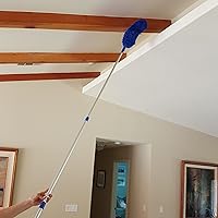 Vista 6 de Barra de extensión extensible de microfibra Plumero de ventilador de techo de alcance de 20 pies Poste telescópico de aluminio de 3 etapas