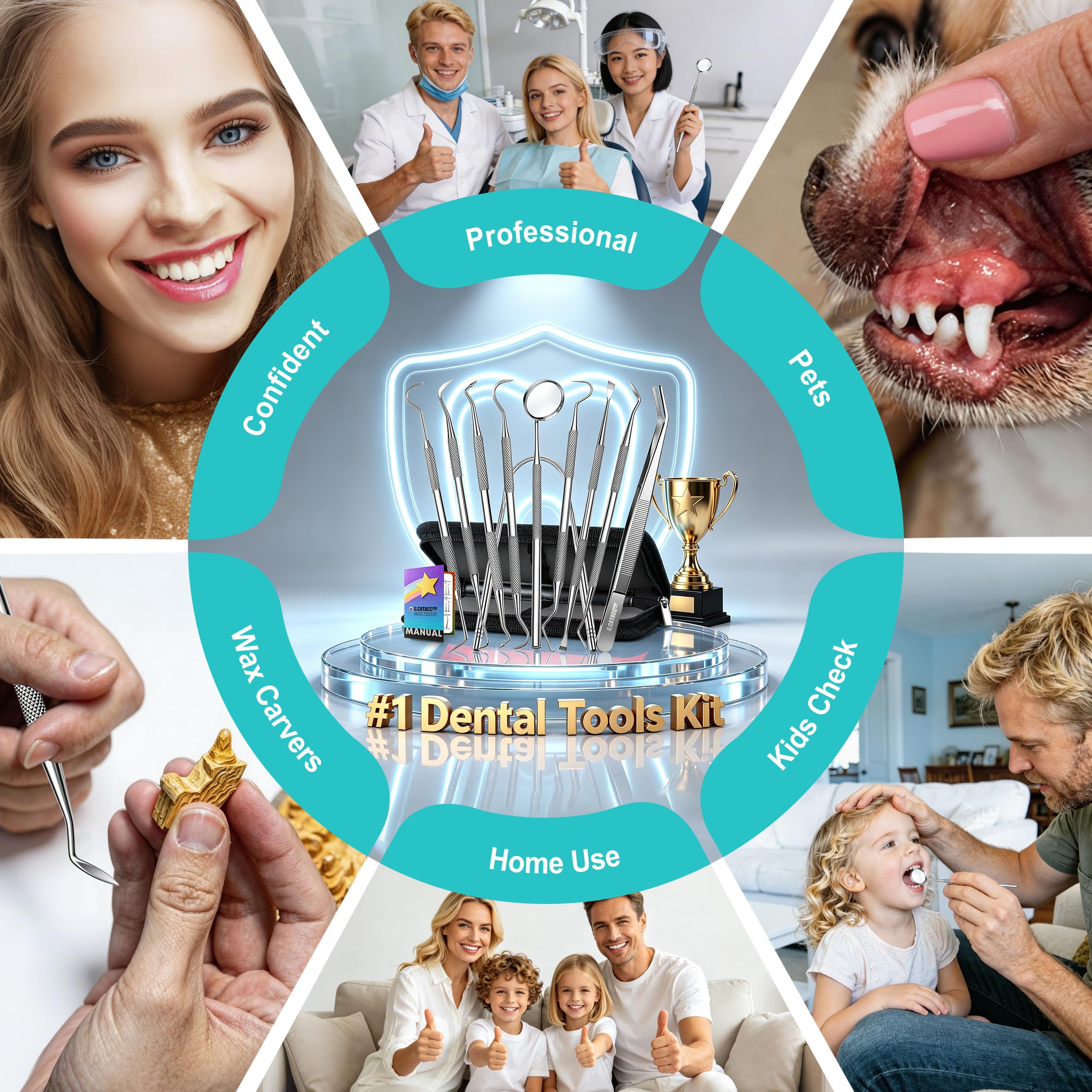 G.CATACC Dental Cleaning Kit - 10 Tools -6 G.CATACC Dental Cleaning Kit - 10 Tools -6