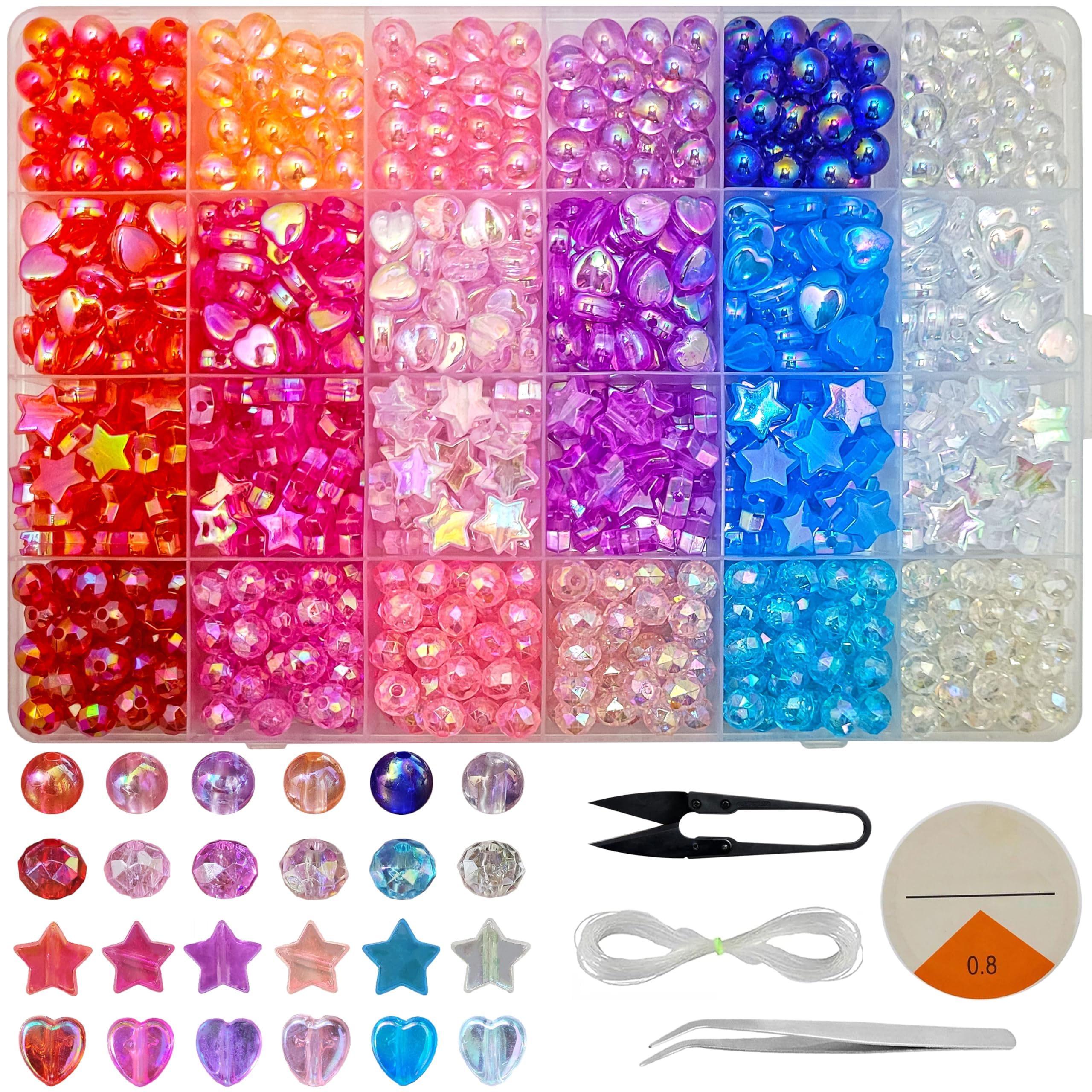 STEMTICS Multicolour Acrylic Rainbow Beads Combo Set | with Storage Organiser Box | Fancy Beads for Kids Jewellery and Phone Charms (B0DH3VHL12) Amazon Price History, Amazon Price Tracker