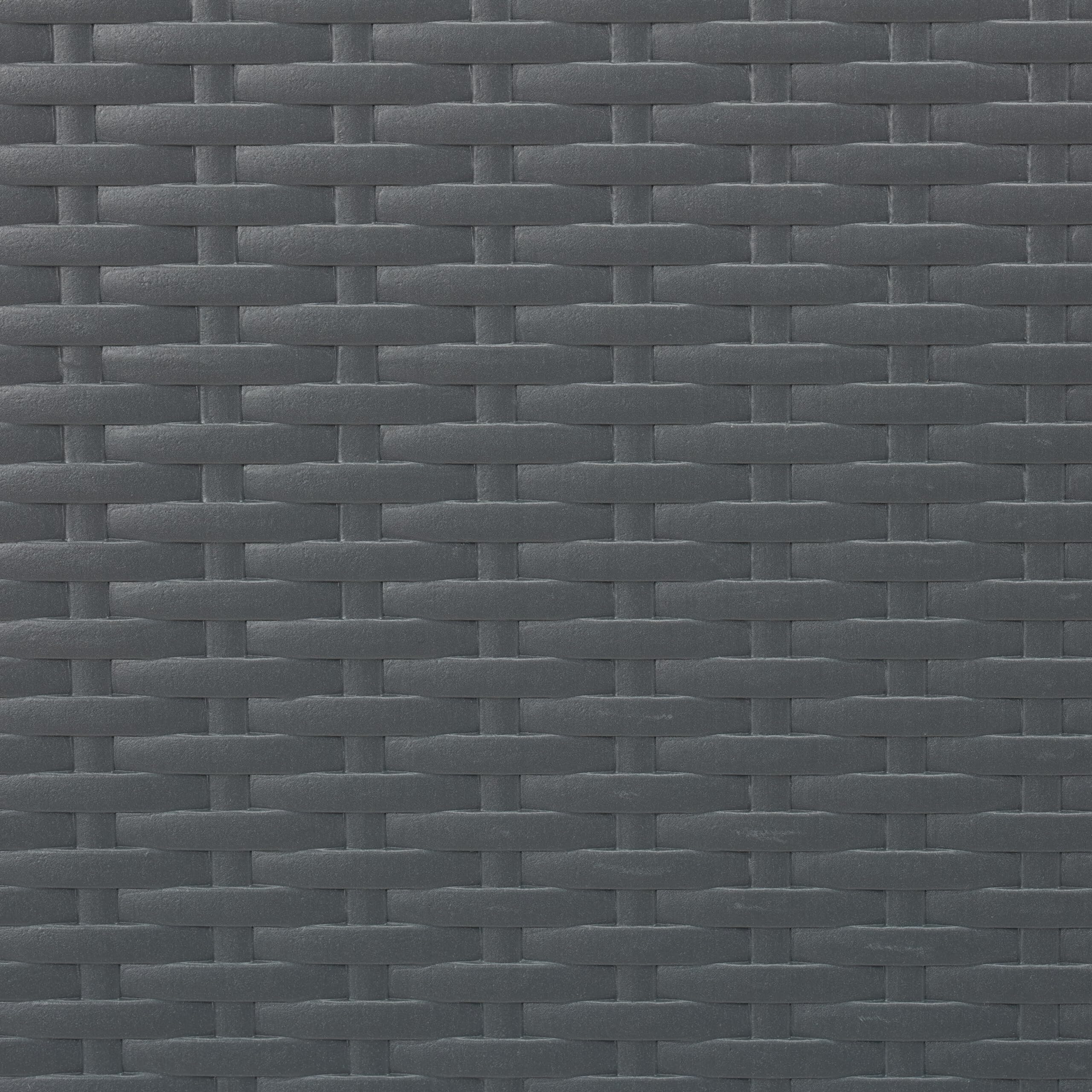 Relaxdays Tavolino Ripiegabile da Giardino, HLP 74 x 121,5 x 61 cm, Aspetto Rattan, Tavolo di Plastica e Metallo, Grigio