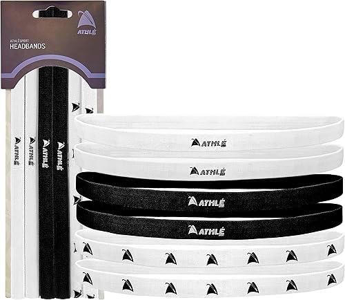 Vista 31 de Athlé - Diademas delgadas para mujeres y hombres, paquete de 6, diademas elásticas para mujeres y hombres, agarre de silicona antideslizante